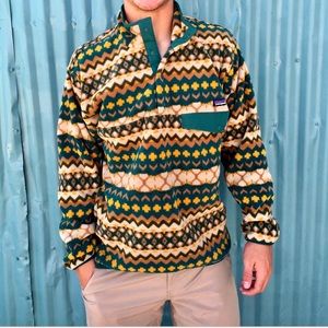 M Patagonia African Theme fleece pullover 4 button